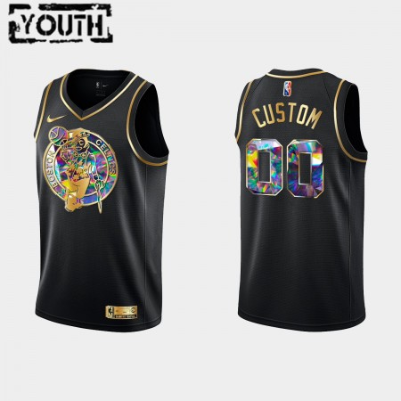 Kinder NBA Boston Celtics Trikot Benutzerdefinierte Nike 2021-2022 Schwarz Golden Edition 75th Anniversary Diamond Swingman